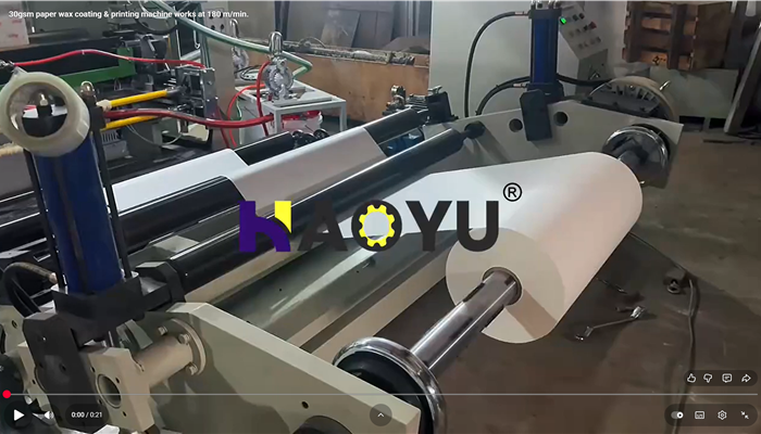 30gsm paper wax coating & printing machine works at 180 m/min.